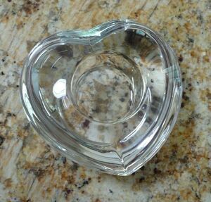 Orrefors Crystal Sweden Heart Votive Candle Holder 4"